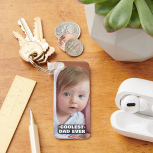Erster Vatertag Coolster Vater überhaupt Baby-Foto Schlüsselanhänger