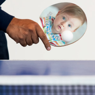 Erster Vatertag Coolster Vater überhaupt Baby-Foto Tischtennis Schläger