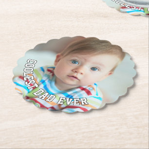 Erster Vatertag Coolster Vater überhaupt Baby-Foto Untersetzer