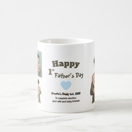 Erster Vatertag Daddy est 2026 Anime-Stil Kaffeetasse (Mittel)