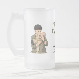 Erster Vatertag Daddy est 2026 Anime-Stil Mattglas Bierglas