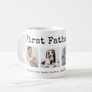 Erster Vatertag Foto-Raster in Schreibmaschinen- Kaffeetasse