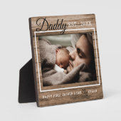 Erster Vatertag Foto Vater etablierten Holz Fotoplatte (Vorderseite)