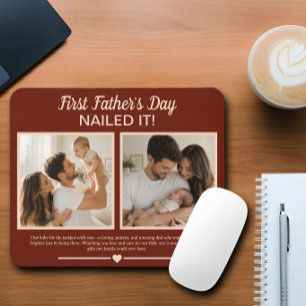 Erster Vatertag Gelungen Personalisiertes Foto Mousepad