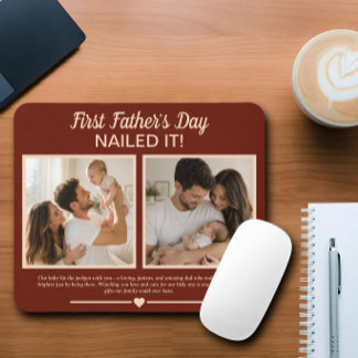 Erster Vatertag Gelungen Personalisiertes Foto Mousepad