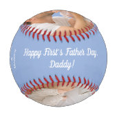 Erster Vatertag - Geschafft! Personalisierbares Er Baseball (Vorderseite)