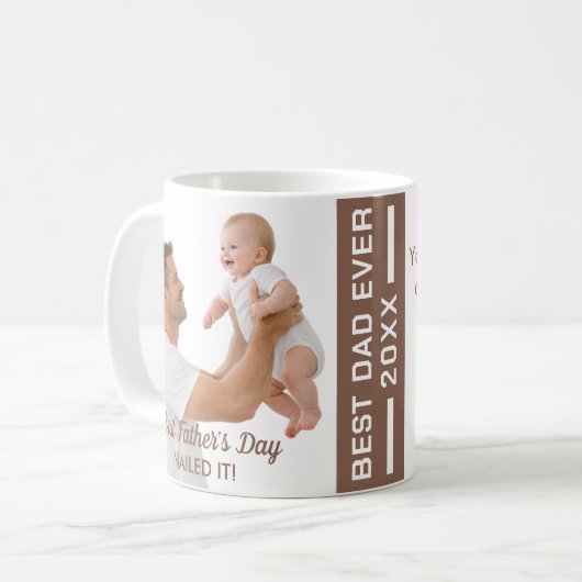 Erster Vatertag Geschenkidee Personalisiertes Ande Kaffeetasse (Vorderseite Links)