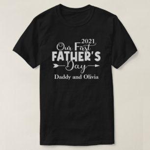 Erster Vatertag Herren Schwarz T-Shirt
