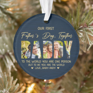 Erster Vatertag mit Daddy – Individuelles Fotogesc Ornament
