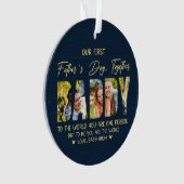 Erster Vatertag mit Daddy – Individuelles Fotogesc Ornament (Vorderseite)