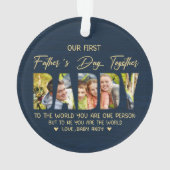Erster Vatertag mit Daddy – Individuelles Fotogesc Ornament (Rückseite)