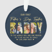 Erster Vatertag mit Daddy – Individuelles Fotogesc Ornament (Vorderseite)