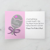 Erster Vatertag mit Message Baby Girl Karte (Innenseite)