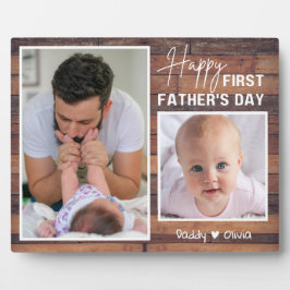 Erster Vatertag Neuer Papa 2 Foto Palettenholz Fotoplatte