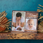 Erster Vatertag Neuer Papa 2 Foto Palettenholz Fotoplatte (Seite)