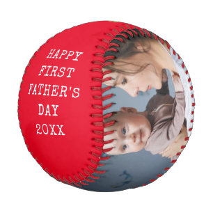 Erster Vatertag Neuwagen Baby Foto Collage Red Baseball