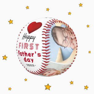 Erster Vatertag Rotes Herz 4 Foto Collage Baseball