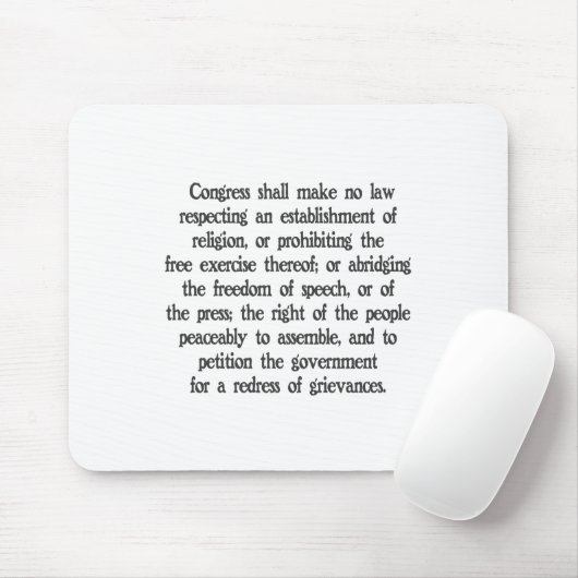 Erster Verfassungszusatz Mousepad (Mit Mouse)