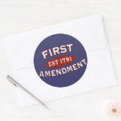 Erster Verfassungszusatz Runder Aufkleber (Umschlag)