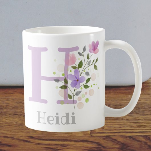 Erster Vorname Heidi mit Blume Kaffeetasse