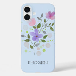 Erster Vorname Name Imogen mit Blume iPhone 16 Plus Hülle