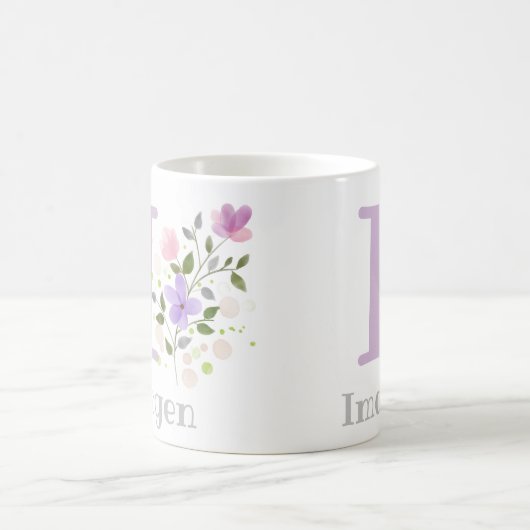 Erster Vorname Name Imogen mit Blume Kaffeetasse (Mittel)