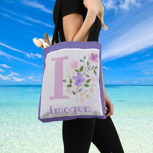 Erster Vorname Name Imogen mit Blume Tasche