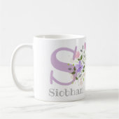 Erster Vorname Plus mit Blume Kaffeetasse (Links)