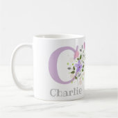 Erster Vorname Plus Name Charlie mit Blume Kaffeetasse (Links)