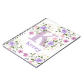 Erster Vorname Plus Name Kerry mit Blume Notizblock (Linke Seite)