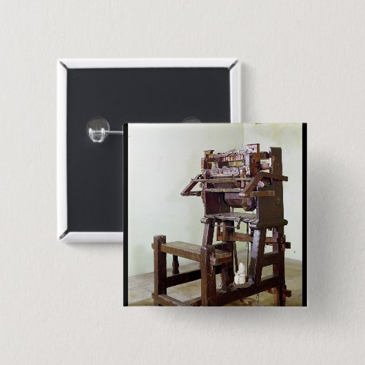 Erster Webstuhl für spinnende Strümpfe, 1750 Button (Vorne & Hinten)