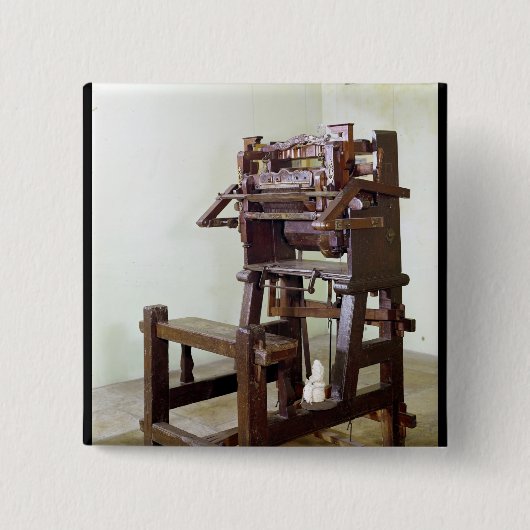 Erster Webstuhl für spinnende Strümpfe, 1750 Button (Vorderseite)