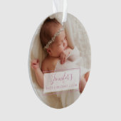 Erster Weihnachtsbaby-Mädchen-Foto-Feiertag Ornament (Vorderseite)