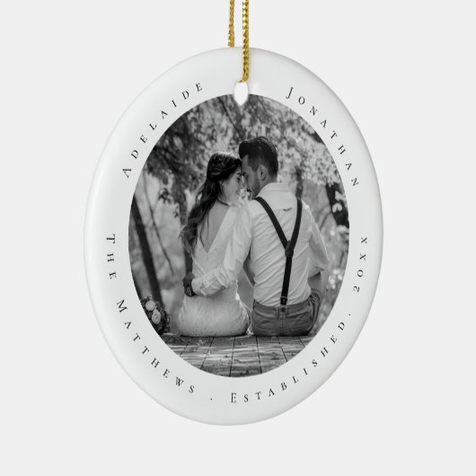 Erster Weihnachtsdatum Verheiratet, neu verheirate Keramik Ornament (Rechts)