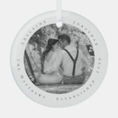 Erster Weihnachtsdatum Verheiratet, neu verheirate Ornament Aus Glas (Vorderseite)