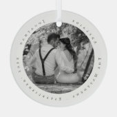 Erster Weihnachtsdatum Verheiratet, neu verheirate Ornament Aus Glas (Rückseite)