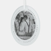 Erster Weihnachtsdatum Verheiratet, neu verheirate Ornament Aus Glas (Vorderseite links)