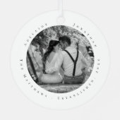 Erster Weihnachtsdatum Verheiratet, neu verheirate Ornament Aus Metall (Rückseite)