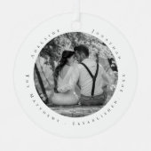 Erster Weihnachtsdatum Verheiratet, neu verheirate Ornament Aus Metall (Vorderseite)