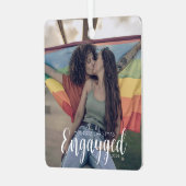 Erster Weihnachtsengayer-Gay Pride Personalisiert Ornament Aus Metall (Vorderseite links)