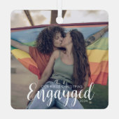 Erster Weihnachtsengayer-Gay Pride Personalisiert Ornament Aus Metall (Rückseite)