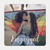 Erster Weihnachtsengayer-Gay Pride Personalisiert Ornament Aus Metall (Vorderseite)