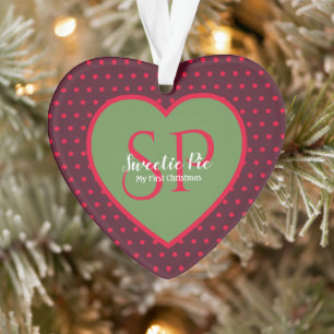 Erster Weihnachtsfeiertag Herzdekoration Ornament