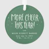 Erster Weihnachtsfest niedliches grünes Foto Ornament (Rückseite)