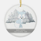 Erster Weihnachtsfox Keramik Ornament (Vorne)