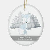 Erster Weihnachtsfox Keramik Ornament (Links)