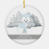 Erster Weihnachtsfox Keramik Ornament (Hinten)