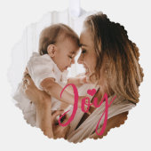 Erster Weihnachtsgeburtsname Modernes Foto Ornament Karte (Vorderseite)