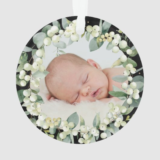 Erster Weihnachtsgroßvater/jedes verwandte Foto Ornament (Rückseite)