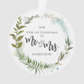 Erster Weihnachtsgrün Foto Ornament (Vorderseite)